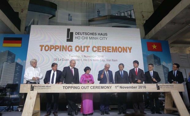 Deutsches Haus Ho Chi Minh City is celebrating its official topping out ceremony in the presence of the Federal Minister of Foreign Affairs Dr. Frank-Walter Steinmeier